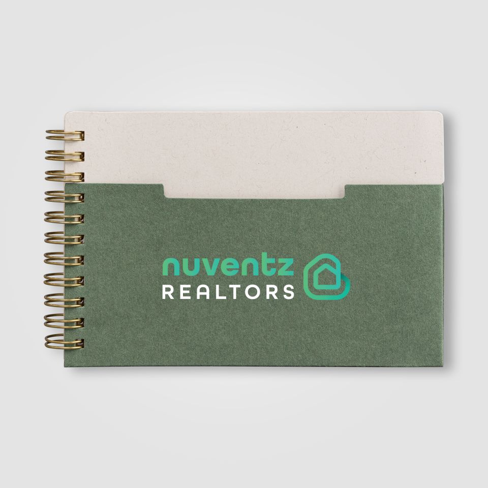 Carnet personnalisé horizontale papier FSC à spirales A6 Lino