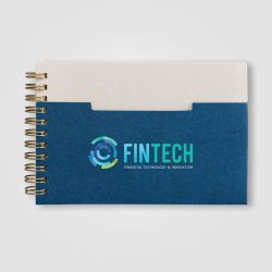 Carnet personnalisé horizontale papier FSC à spirales A6 Lino Carnet personnalisé horizontale papier FSC à spirales A6 Lino