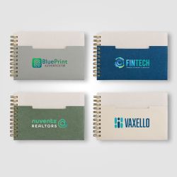 Carnet personnalisé horizontale papier FSC à spirales A6 Lino Carnet personnalisé horizontale papier FSC à spirales A6 Lino