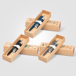 Coffret cadeau personnalisé stylo et lampe torche aluminium recyclé Reborn