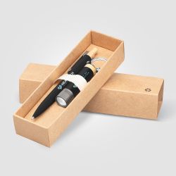 Coffret cadeau personnalisé stylo et lampe torche aluminium recyclé Reborn