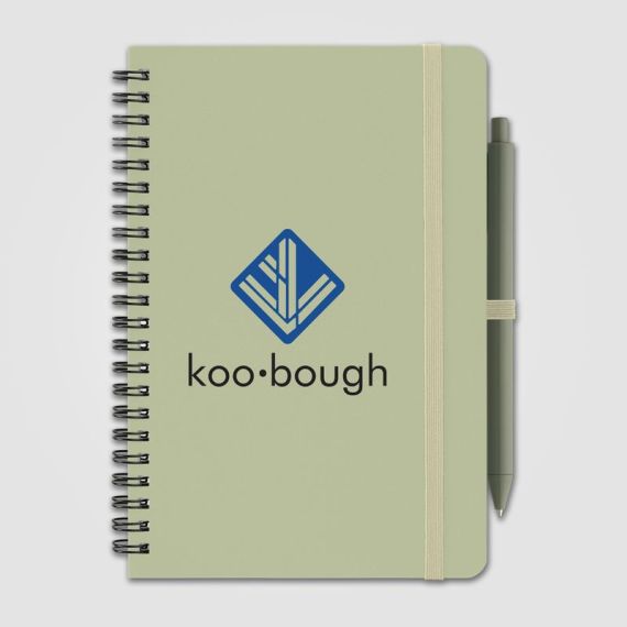 Bloc-notes publicitaire à spirales A5 Höga Repreve® recyclé et stylo