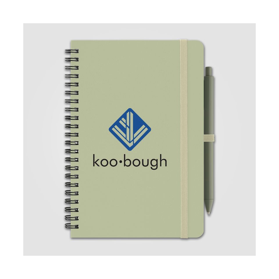 Bloc-notes publicitaire à spirales A5 Höga Repreve® recyclé et stylo