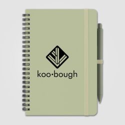 Bloc-notes publicitaire à spirales A5 Höga Repreve® recyclé et stylo