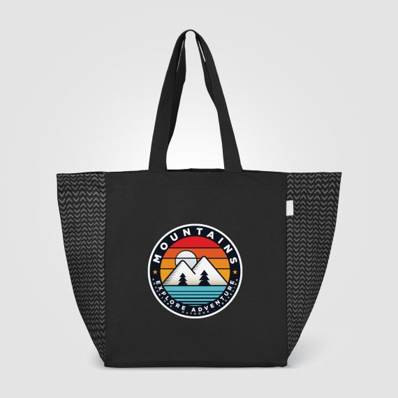 Sac fourre-tout personnalisé en coton recyclé à motif chevron 225 gsm®