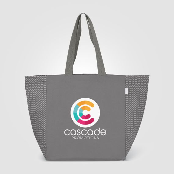 Sac fourre-tout personnalisé en coton recyclé à motif chevron 225 gsm®