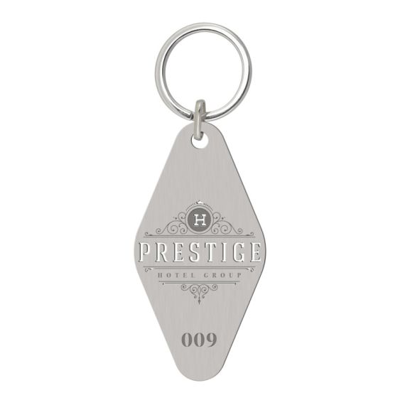 Porte-clés publicitaire en inox ultra-léger et résistant découpe laser