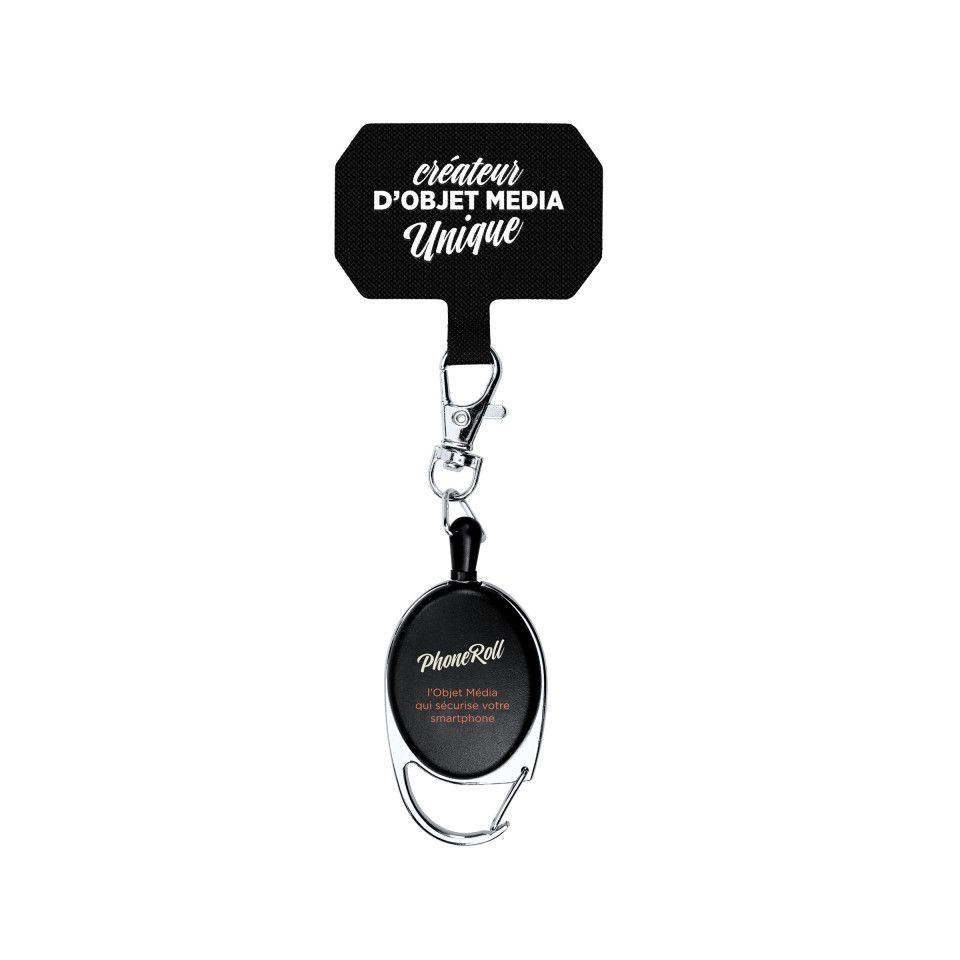 Clip personnalisable dérouleur extensible pour téléphone