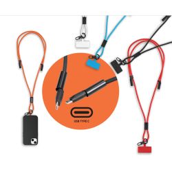 Lanyard personnalisable support mobile avec fonction charge