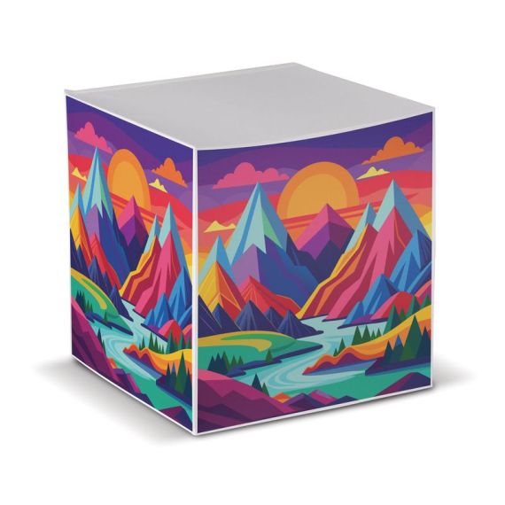 Grand bloc cube mémo papier publicitaire fabriqué en Europe 100x100 mm Grand bloc cube mémo papier publicitaire fabriqué en Europe 100x100 mm