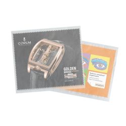 Chiffon personnalisé de nettoyage lunette microfibre avec étui express fabriqué en Europe