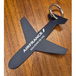Porte-clés avion personnalisé en cuir recyclé fabriqué en France