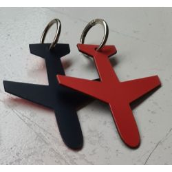 Porte-clés avion personnalisé en cuir recyclé fabriqué en France