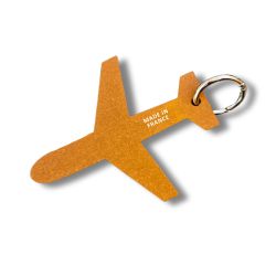 Porte-clés avion personnalisé en cuir recyclé fabriqué en France