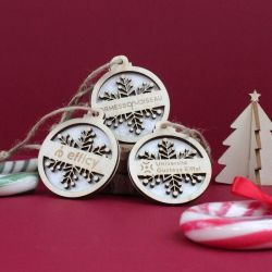 Boule publicitaire de Noël graines et bois fabriquée en France