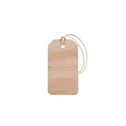 Étiquette publicitaire bois 80x50mm bagage ou boutique fabriqué en France