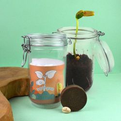 Graine publicitaire gravée en bocal Europe