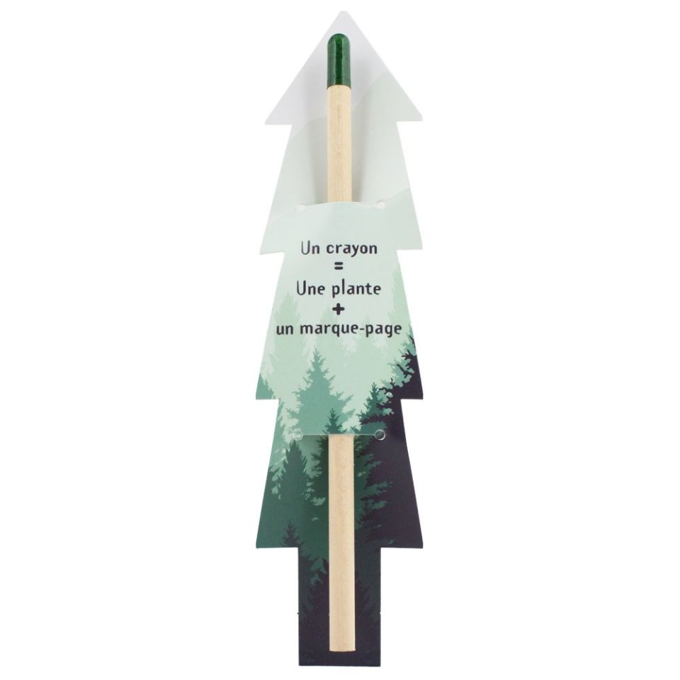 Crayon publicitaire à graines 19cm étui Sapin Europe
