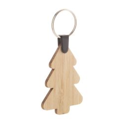 Porte-clés en bambou personnalisé sapin ou étoile de Noël Fabriqué en Europe