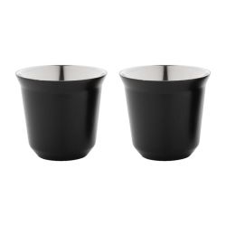 Set de 2 tasses à espresso isolantes personnalisés en acier inoxydable 80 ml