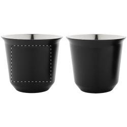 Set de 2 tasses à espresso isolantes personnalisés en acier inoxydable 80 ml