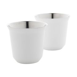 Set de 2 tasses à espresso isolantes personnalisés en acier inoxydable 80 ml