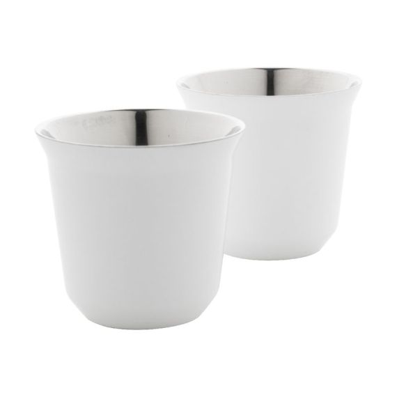 Set de 2 tasses à espresso isolantes personnalisés en acier inoxydable 80 ml