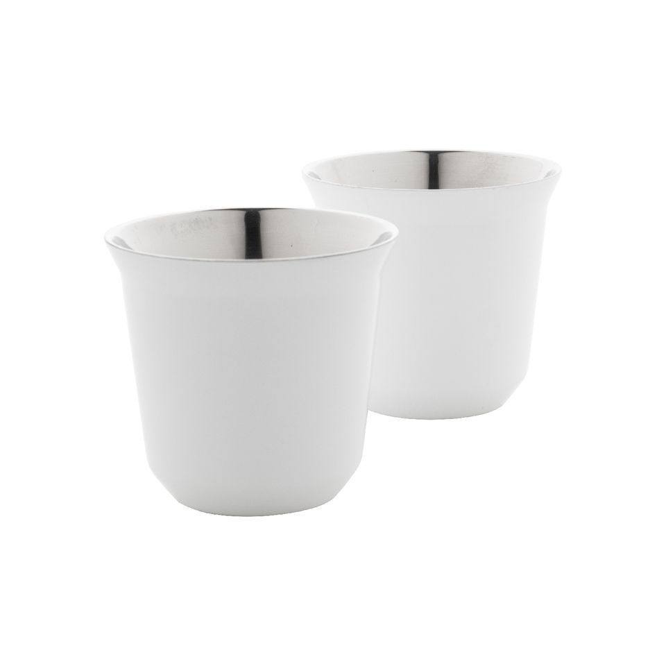 Set de 2 tasses à espresso isolantes personnalisés en acier inoxydable 80 ml