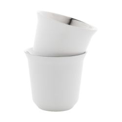 Set de 2 tasses à espresso isolantes personnalisés en acier inoxydable 80 ml