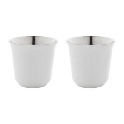 Set de 2 tasses à espresso isolantes personnalisés en acier inoxydable 80 ml