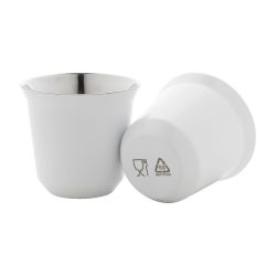 Set de 2 tasses à espresso isolantes personnalisés en acier inoxydable 80 ml