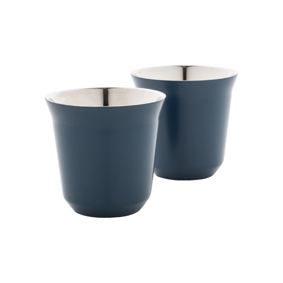 Set de 2 tasses à espresso isolantes personnalisés en acier inoxydable 80 ml