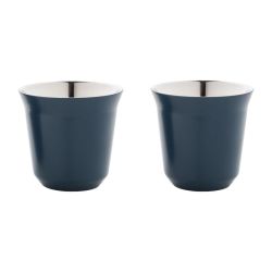 Set de 2 tasses à espresso isolantes personnalisés en acier inoxydable 80 ml