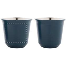 Set de 2 tasses à espresso isolantes personnalisés en acier inoxydable 80 ml