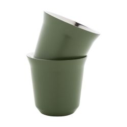 Set de 2 tasses à espresso isolantes personnalisés en acier inoxydable 80 ml