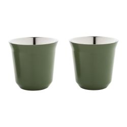 Set de 2 tasses à espresso isolantes personnalisés en acier inoxydable 80 ml