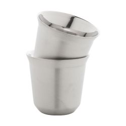 Set de 2 tasses à espresso isolantes personnalisés en acier inoxydable 80 ml