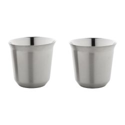 Set de 2 tasses à espresso isolantes personnalisés en acier inoxydable 80 ml