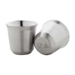 Set de 2 tasses à espresso isolantes personnalisés en acier inoxydable 80 ml