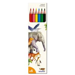 Set de 6 crayons de couleur BIC publicitaire fabriqué en France