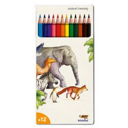 Set de 12 crayons de couleur BIC publicitaire fabriqué en France