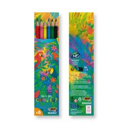 Set de 6 crayons de couleur BIC publicitaire fabriqué en France
