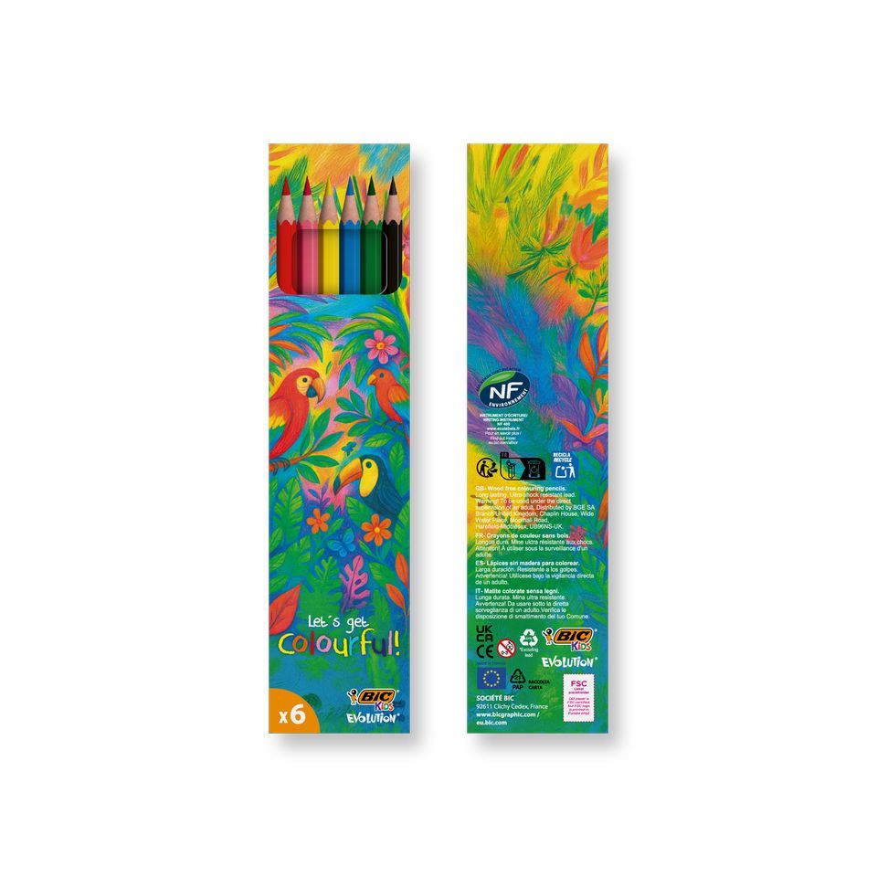 Set de 6 crayons de couleur BIC publicitaire fabriqué en France