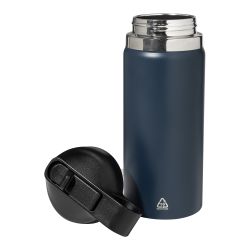 Bouteille isotherme personnalisée double paroi acier inoxydable recyclé avec paille 500 ml Bouteille isotherme personnalisée double paroi acier inoxydable recyclé avec paille 500 ml