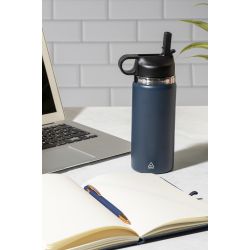 Bouteille isotherme personnalisée double paroi acier inoxydable recyclé avec paille 500 ml Bouteille isotherme personnalisée double paroi acier inoxydable recyclé avec paille 500 ml