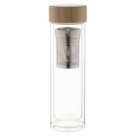 Thermos personnalisé isotherme double paroi en verre avec infuseur Thermos personnalisé isotherme double paroi en verre avec infuseur