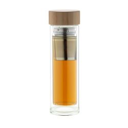 Thermos personnalisé isotherme double paroi en verre avec infuseur Thermos personnalisé isotherme double paroi en verre avec infuseur
