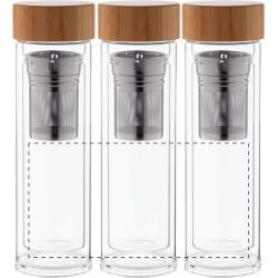 Thermos personnalisé isotherme double paroi en verre avec infuseur Thermos personnalisé isotherme double paroi en verre avec infuseur