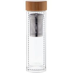 Thermos personnalisé isotherme double paroi en verre avec infuseur Thermos personnalisé isotherme double paroi en verre avec infuseur