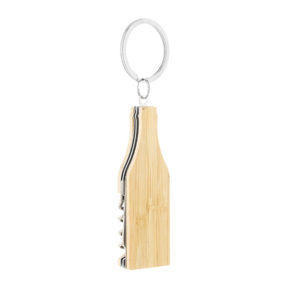 Porte-clés personnalisable bambou en forme de bouteille multi fonctions